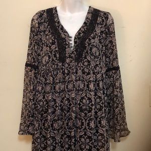 Long sleeve sheer dress
